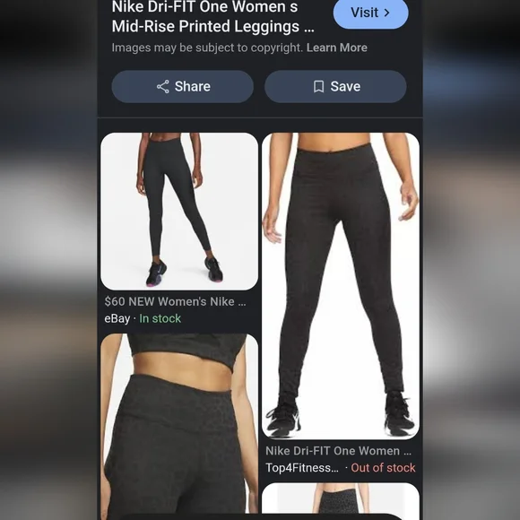 Gently Used size med mid rise Nike Dry-fit one Leopard Print - Picture 2 of 10